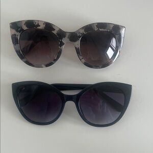 Kate Spade Leopard Print and Black Sunglasses set of 2